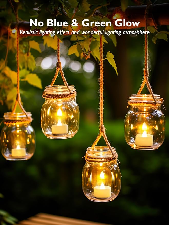 BEICHI Flameless Candles, 24Pack Battery Operated Candles, LED Tea Lights Candles Battery Operated, Flickering Fake Candles for Wedding Party Home Decor- Warm White, Ivory Base