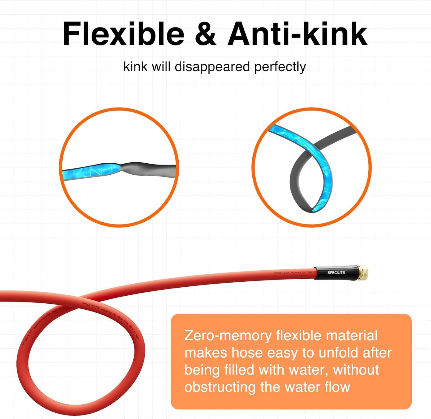 3/4" Hot/Cold Garden Water Hose 200 ft, -50℉-190℉,Flexible & Lightweight With 3/4" Brass Fittings for Yard, Outdoor, Farm, Red