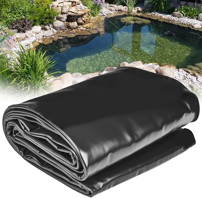 20 x 20 FT Pond Liner, 20 Mil Pond Liners for Outdoor Ponds, HDPE Pond Liner Preformed Easy Cutting Puncture Resistant, Pond Liners for Water Garden Fountain Waterfall, Koi Fish Aquaculture Pond