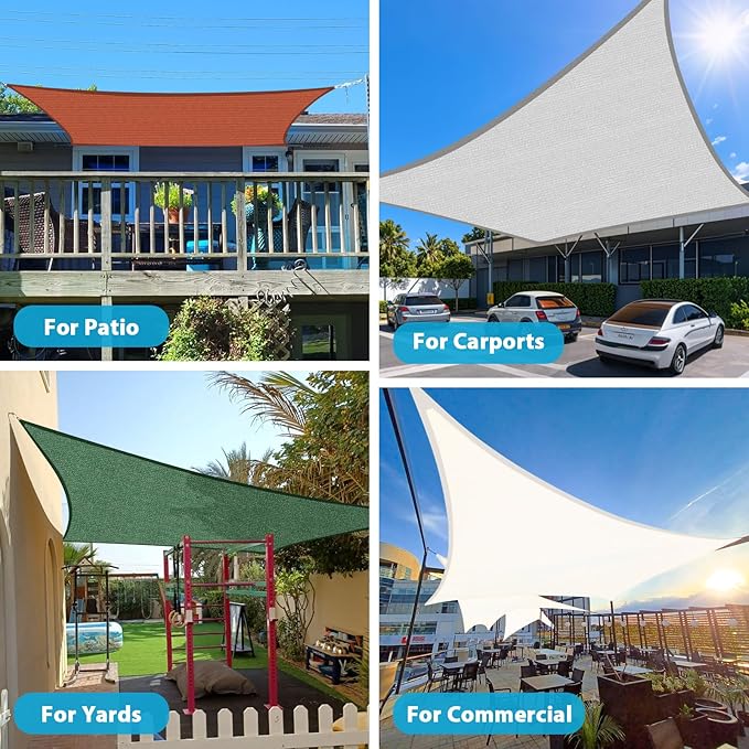 Amagenix Sun Shade Sail 20'X24' Curved Edge Outdoor Shade Canopy Blue Breathable 95% UV Block Shade Cloth for Patio Garden Backyard (We Make Custom Size)