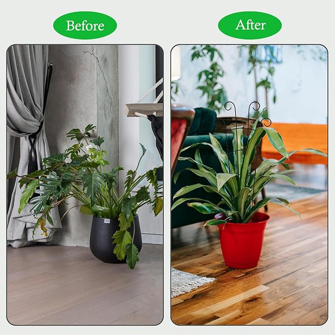 30 Inch Plant Trellis Indoor for Potted Plants 3 Pack Indoor Plant Trellis for Climbing Plants Stackable Houseplant Trellis Metal Garden Pot Trellis for Vine Ivy Support(30inch Black)