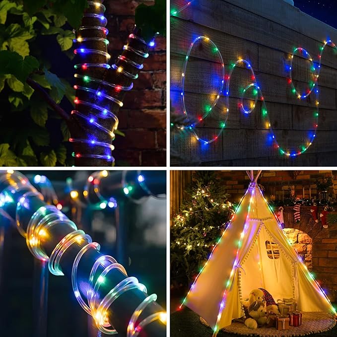 ANJAYLIA 66ft 200 LED Rope Lights Outdoor, Waterproof 16 Colors Changing String Lights Plug in with Remote Control Indoor Twinkle Fairy Lights for Bedroom Garden Party Halloween Christmas Decorations