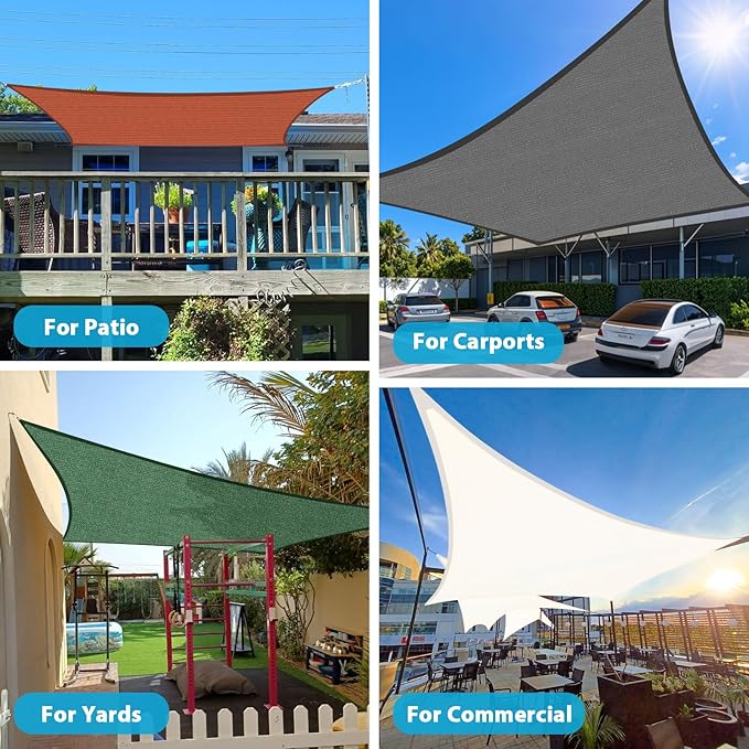 Amagenix Sun Shade Sail 5'X7' Curved Edge Outdoor Shade Canopy Dark Grey Breathable 95% UV Block Shade Cloth for Patio Garden Backyard (We Make Custom Size)