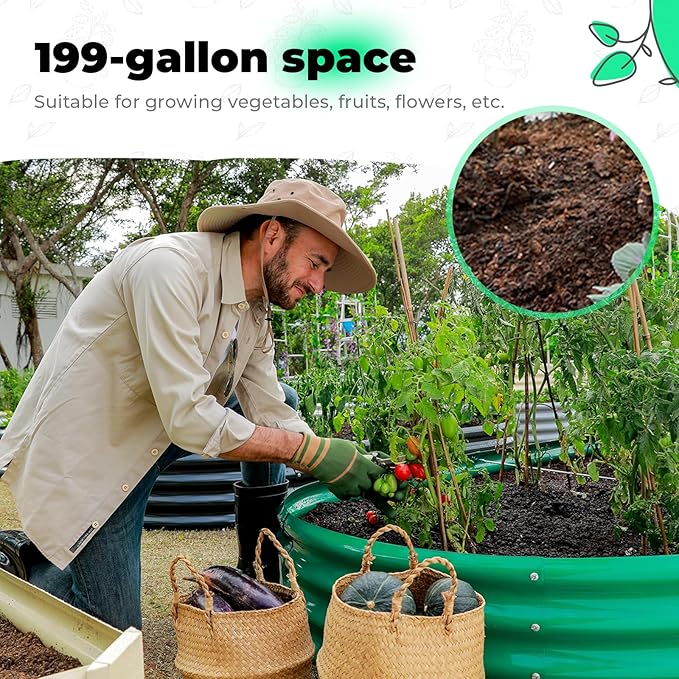 Galvanized Raised Garden Bed Kit, Oval Large Metal Planter Box, Sturdy and Durable, Garden Boxes Outdoor Raised for Vegetables, Fruits, Flowers and Herbs, 8x4x1ft (Silver)