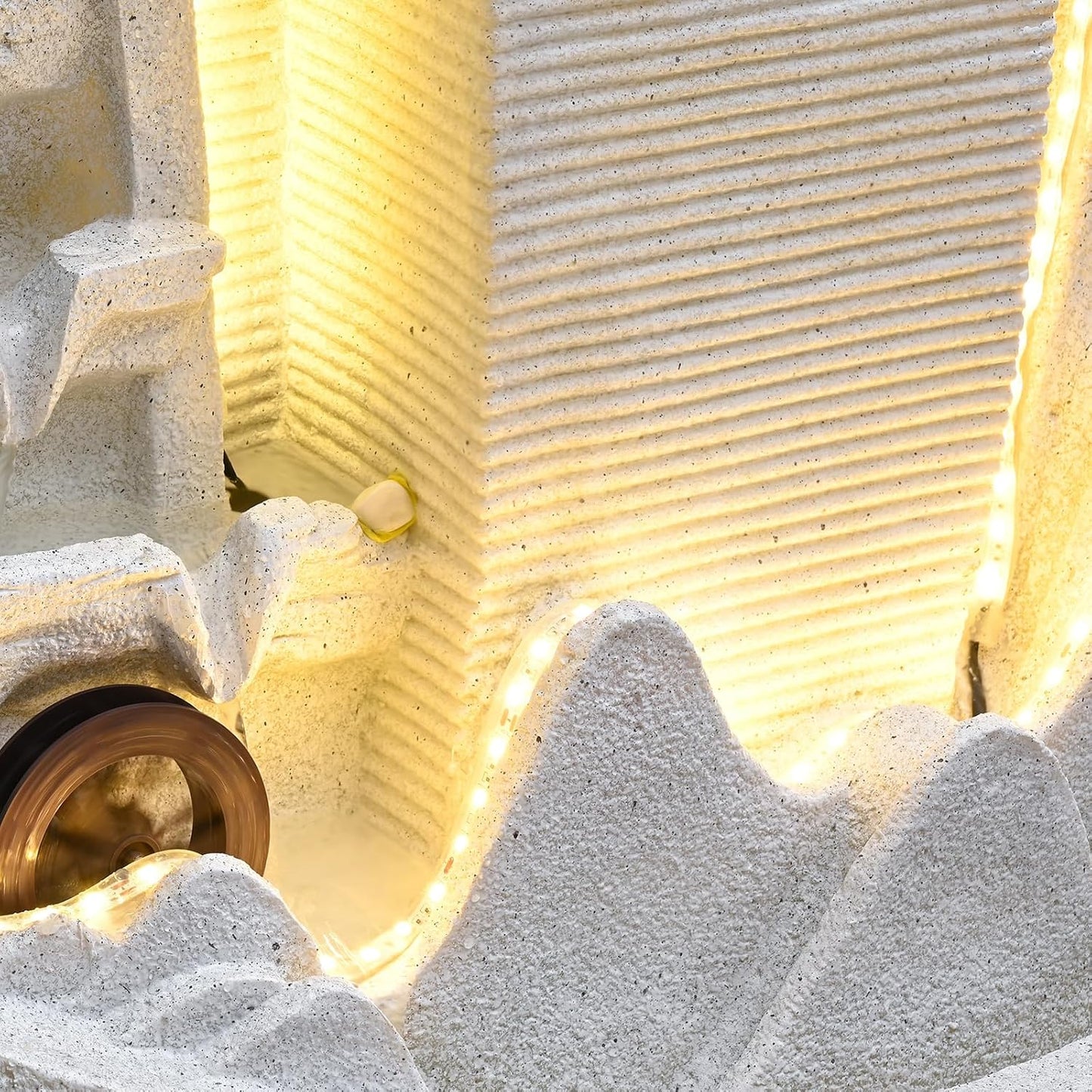 50.39 Inches Outdoor Water Fountain Garden Waterfall Indoor Modern Water Feature Freestanding Fountains with LED Lights and Pump for Patio Yard Pool Home Decor