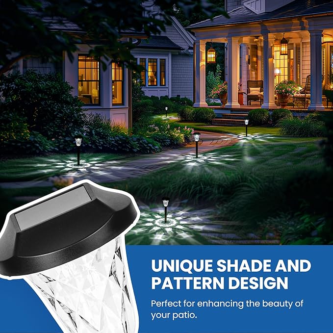 GIGALUMI Solar Outdoor Lights,Solar Lights Outdoor Waterproof 16 Pack,Cool White Solar Pathway Lights for Outside,Outdoor Lights Solar Powered Garden Decoration for Pathway,Patio,Lawn,Yard