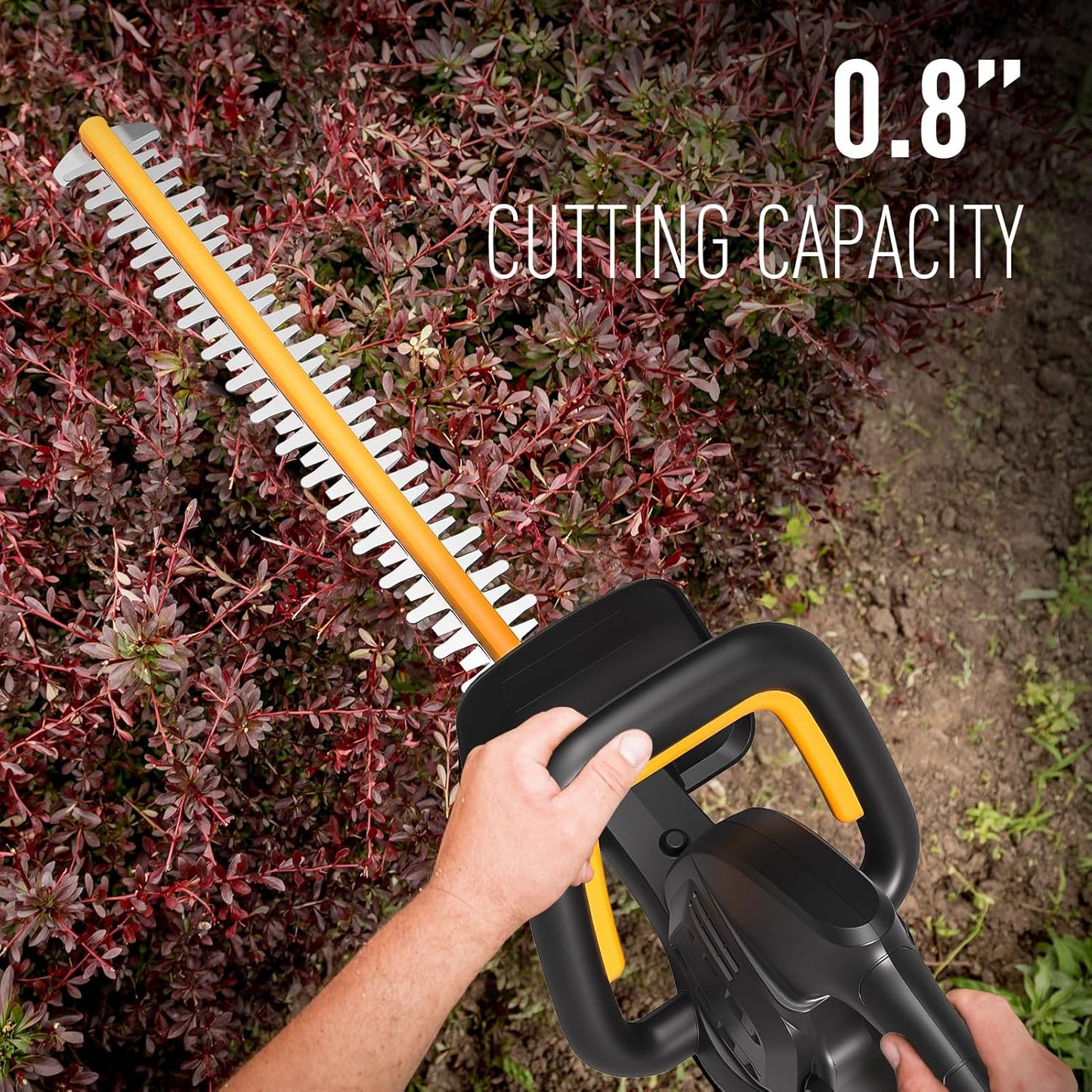 40V 21.6" Battery Hedge Trimmer, 0.7" Cutting Diameter Cordless Hedge Trimmer, Dual Action Blade Power Hedge Trimmers, Electric Hedge Trimmer with Battery & Charger Included