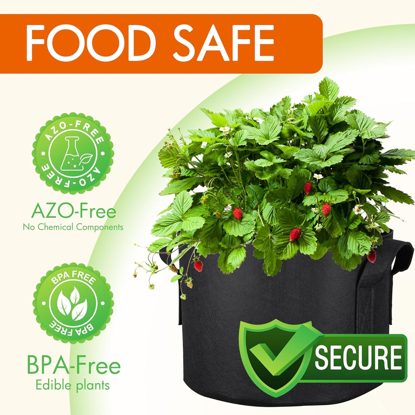 Gardzen 10-Pack 10 Gallon Grow Bags, 300G Thickened Aeration Fabric Pots with Handles, Heavy Duty Cloth Pots for Plants