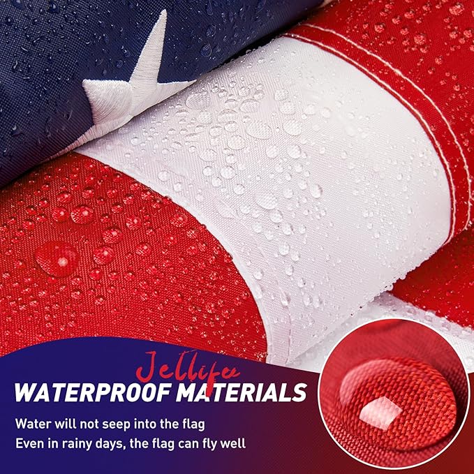 American Flag 10x15 FT, US Flags with Embroidered Stars Sewn Stripes Brass Grommets, Vivid Color, All Weather United States Flag, Polyester USA Flag for Outdoors Indoors (10x15 Foot)