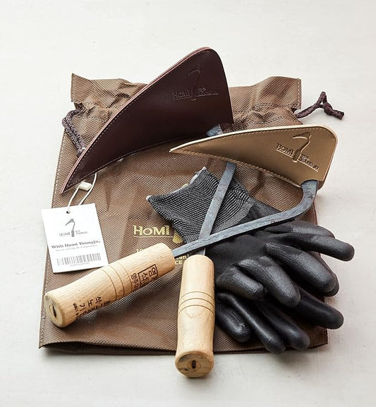 HandPlowHoe Gardentool with Safety Cover for Easy Gardening, Weeding and Farming Made by Korean Master Blacksmith (Small)