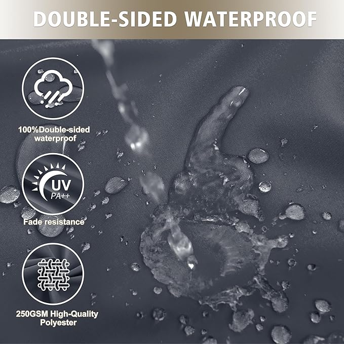 24x24 Inch Outdoor Cushions for Patio Furniture, Waterproof Outdoor Chair Cushions w/Fade-Resistant, Removable & Machine-Washable Covers, Deep Seat Sofa/Couch Pads Replacement – Set of 4, Dark Grey