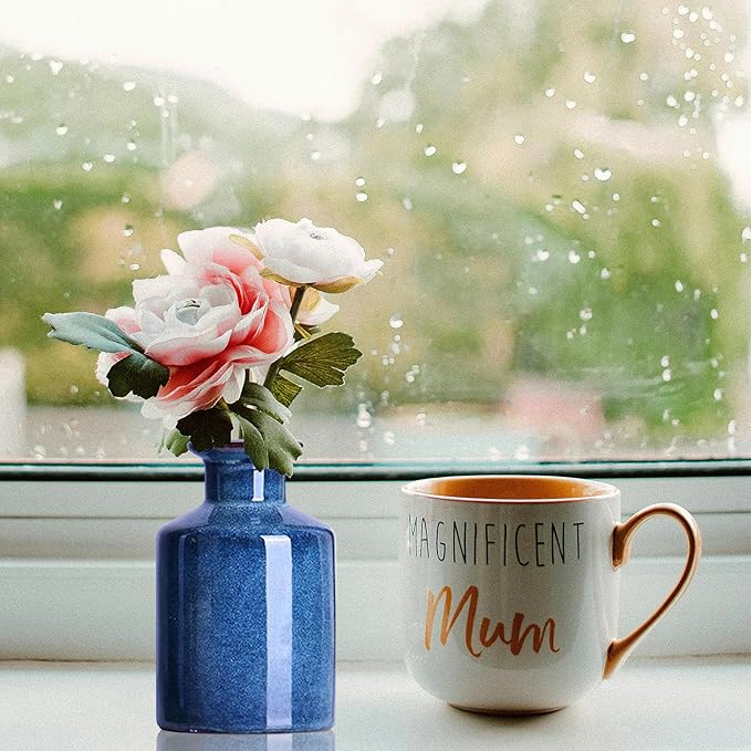 Blue Ceramic Vase Set of 3,Home Decorative Flower Vase,Small vase Set for Farmhouse Living Room Bedroom Tabletop Decor,Office Bookshelf Centerpiece Entrance Decoration