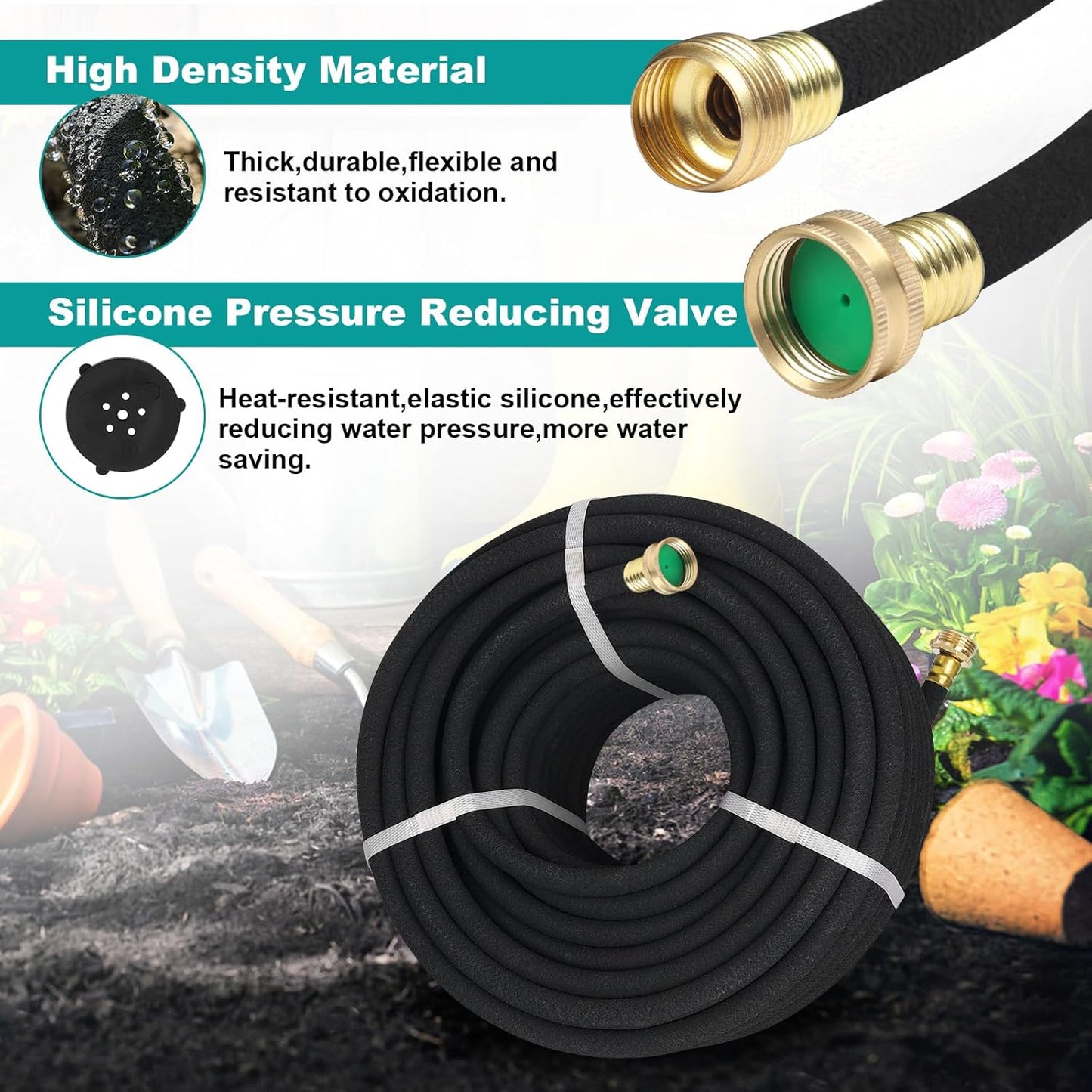 10 FT Soaker Hose 1/2" Heavy Duty Garden Hose to Save 70% Water Drip Irrigation Kit for Lawn/Yard Landscaping Beds (10FT)