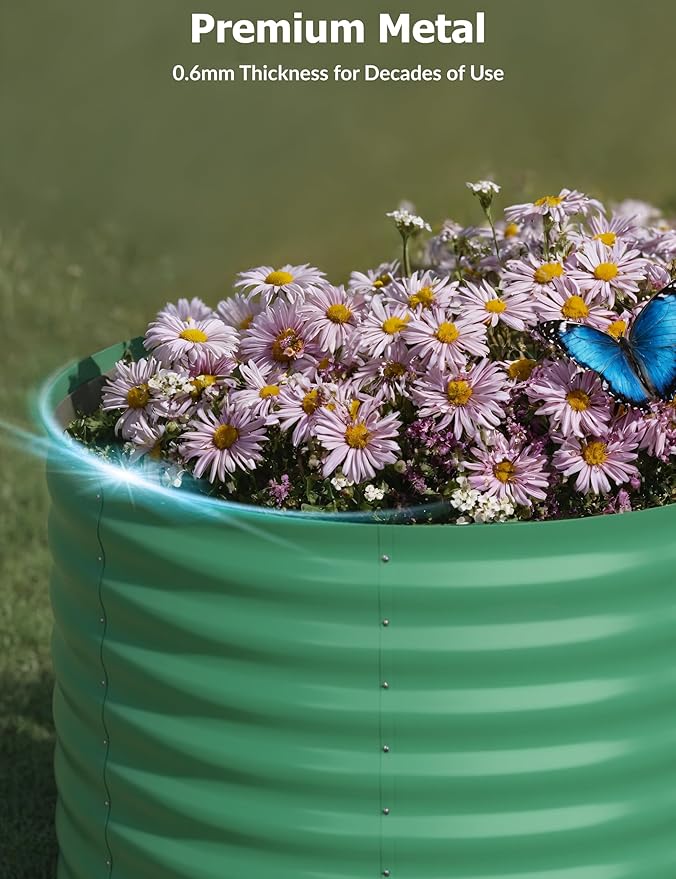 2 Pcs Raised Garden Beds Outdoor 4x2x2ft - Galvanized Steel Planter Box for Vegetables, Flowers, Rust-Resistant Garden Box, Easy Assembly Raised Beds, Durable Planters for Outdoor Plants, Green