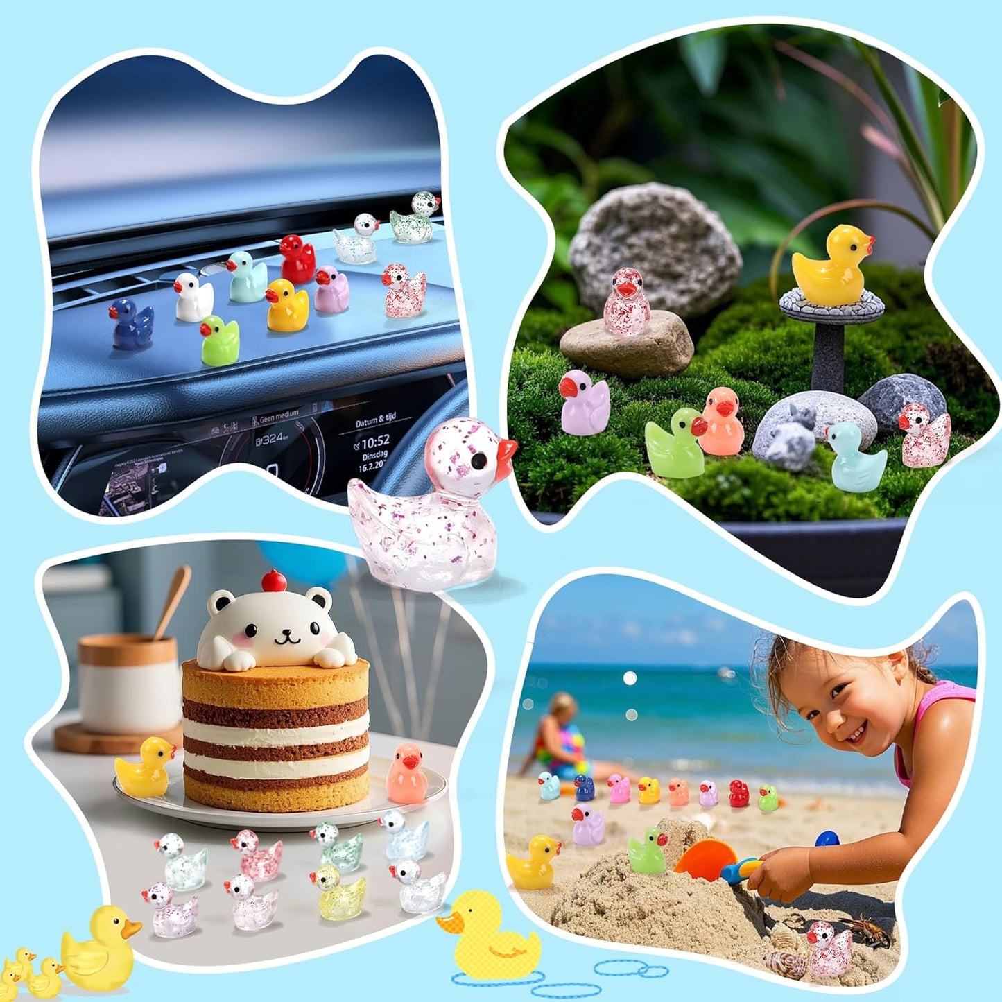 85 Pcs Mini Ducks Tiny Resin Ducks Glitter Little Animals Figurines Bulk for Micro Landscape Aquarium Ornaments Kit Dollhouse Decor Crafts Garden Accessories