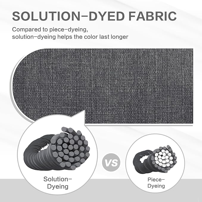 Aoodor 19" x 19" x 5" Tufted Outdoor Chair Cushions, Water Resistant & Fade Resistant Polyester Dining Chair Pads with 2 Straps for Patio Furniture, Set of 2