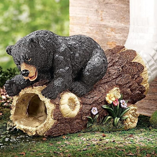 Bear Decorative Gutter Downspout Extension, Resin Sculpture, 9.8x3.9x6.9 inches, Handmade, All Seasons, Outdoor Statue