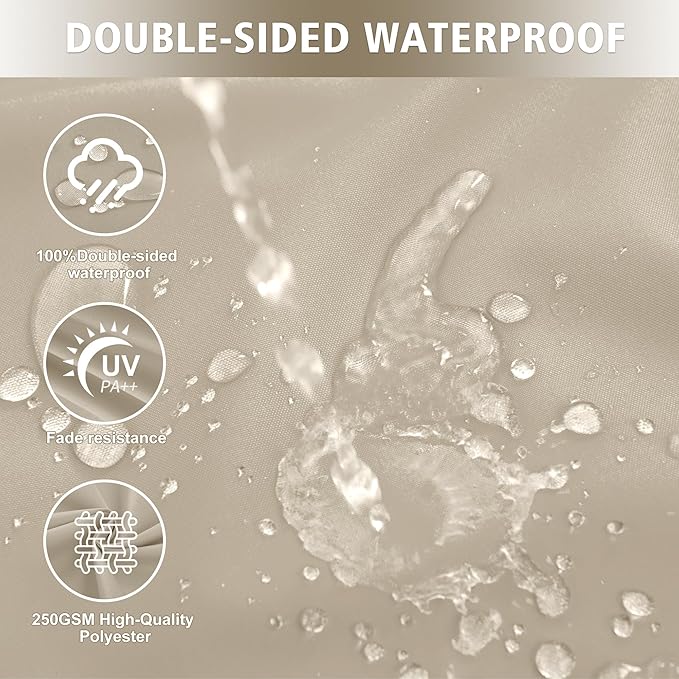 24x24 Inch Outdoor Cushions for Patio Furniture Set of 2, Waterproof Outdoor Chair Cushions w/Fade-Resistant, Removable & Machine-Washable Covers, Deep Seat Sofa/Couch Pad Replacement, Cream