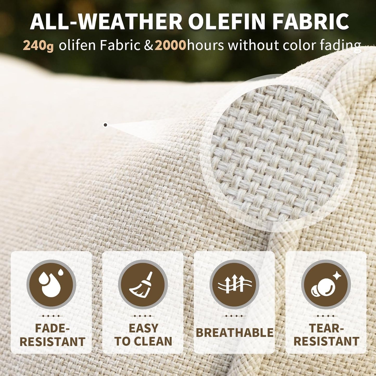 3 Piece Outdoor Swivel Rocker(Brown)