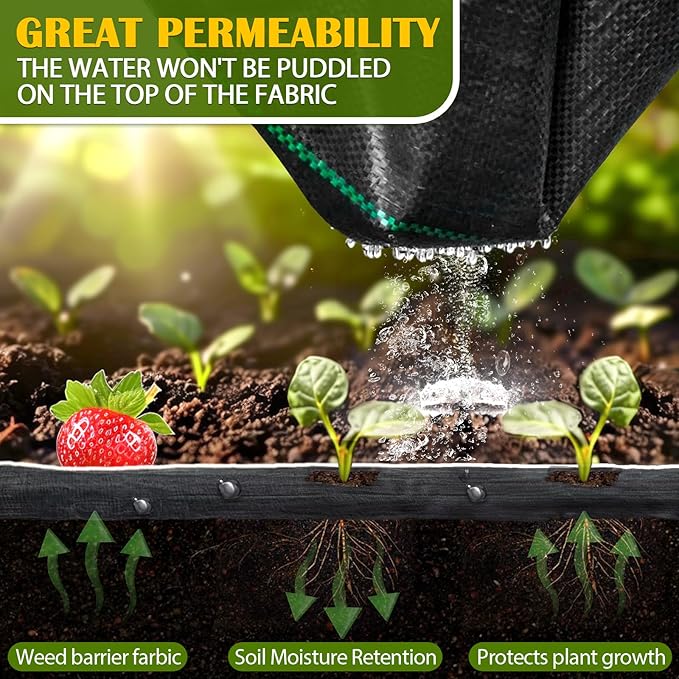 4x200FT Weed Barrier Fabric, Heavy Duty Weed Barrier Landscape Fabric, Garden Weed Barrier Fabric for Garden Fabric, Landscaping Fabrics, Driveway Fabrics