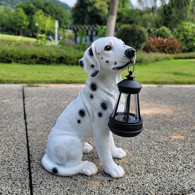 Garden Statues Dog Solar Hanging Light, Courtyard Resin Simulated Handicraft Dog Statue Ornament, Garden Yard Entrance Decoration.