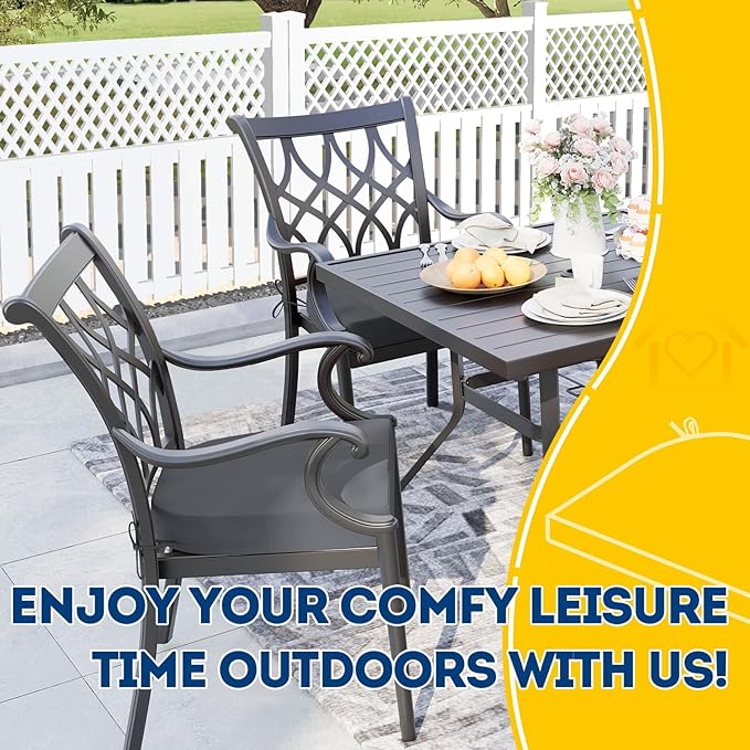 AAAAAcessories Outdoor Seat Cushions for Chairs, Waterproof, Fade-Resistant Patio Furniture Replacement Cushions, 17" x 16" x 2", Set of 4, Dark Gray