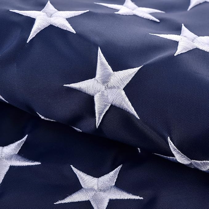 American Flag 2x3 FT, US Flag USA High Wind with Embroidered Stars, Sewn Stripes, Brass Grommets, Durable USA Flag Outdoor Outside