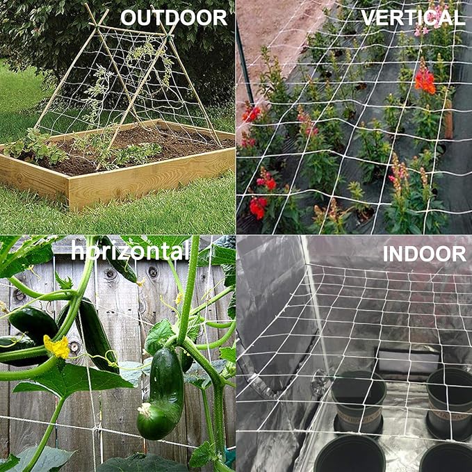 All-Weather Trellis Netting Mesh Plant Garden Vine Growing Flexible String Net