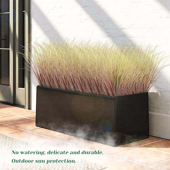 36Pcs Artificial Grass Plants, Faux Shrubs Wheat Grass, Artificial Tall Grass Fake Plants for Outdoor Decor,Artificial Greenery Stems Weed for Room Indoor Home Decor（Light Purple）