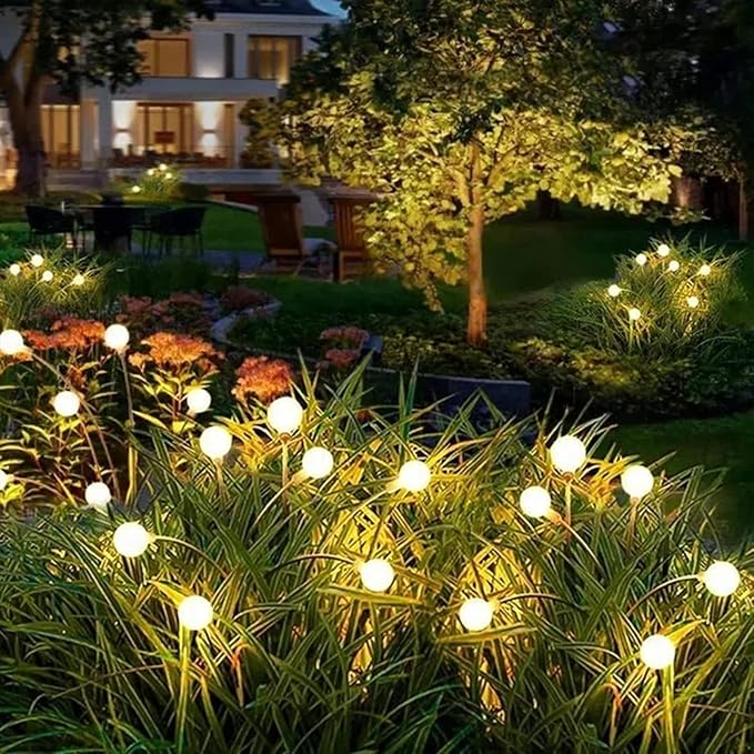 Aogist Solar Garden Lights Outdoor Waterproof,4 Packs 40 LED,Sway by Wind, Yard Patio Pathway Decoration, High Flexibility Iron Wire & Heavy Bulb Base,Warm White