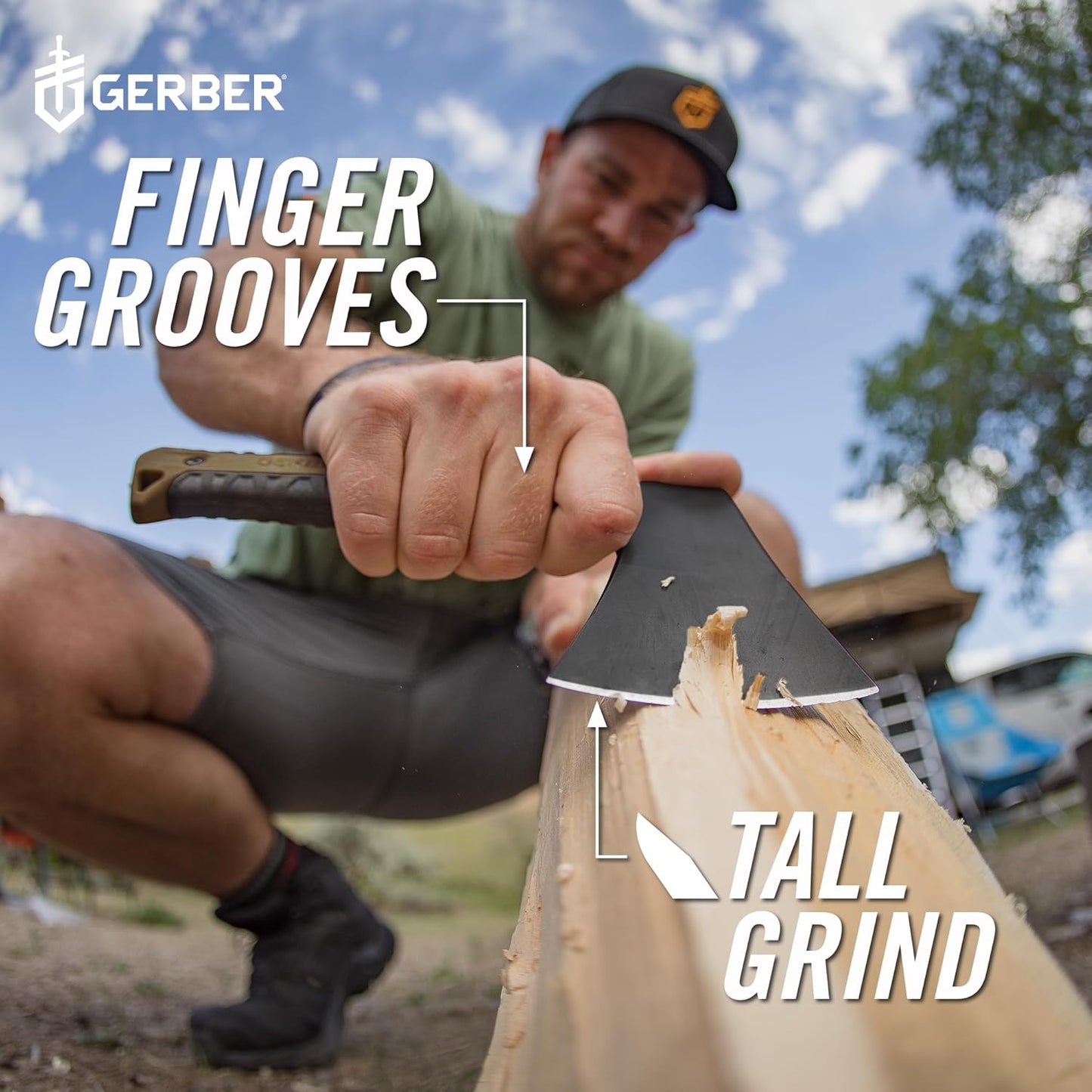 Gerber Gear Pack Hatchet - 3.5" Steel Blade Axe with Full Tang - Survival, Bushcraft and Camping Gear - with Mountable Nylon Sheath