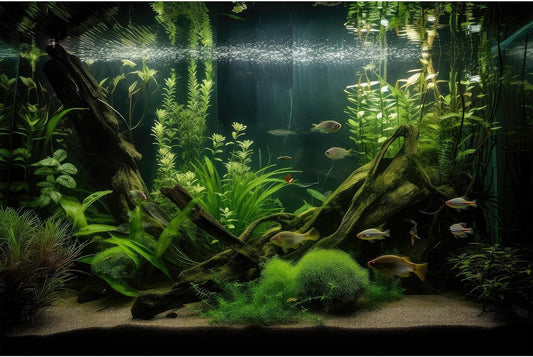 Aquarium Background Diverse Aquatic Plants and Seagrasses Terrarium Background Redwood Root Lush Green Underwater Plants Moss Fish Tank Background Under The Sea Aquarium Backdrop Vinyl 72x18in