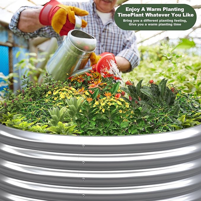 3 Pack 3×3×2ft Galvanized Raised Garden Bed Outdoor, Metal Garden Bed for Vegetables, Above Ground Garden Box for Flower, Steel Raised Beds for Gardening