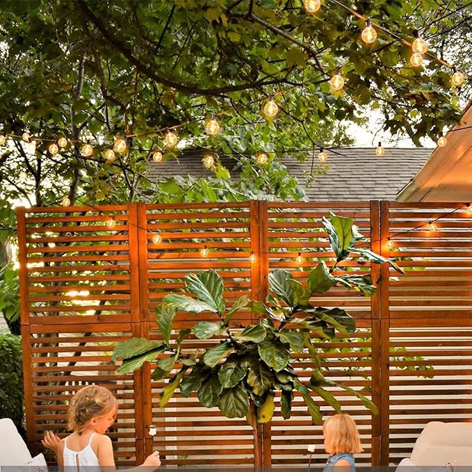 25Ft Outdoor String Lights, G40 Globe Patio Lights with 27 Warm White Incandescent Bulbs (2 Spare) Waterproof Hanging Outdoor Light UL Listed for Backyard Bistro Porch Garden Wedding Party - White