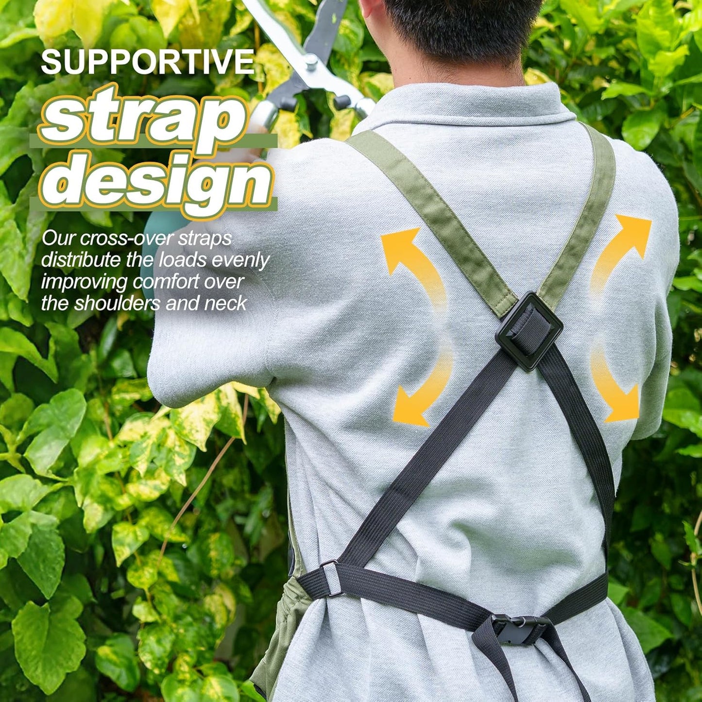 Berry&Bird Harvest Apron, Canvas Gardening Apron with Pockets and Harvesting Pouch Waterproof Harvesting Apron