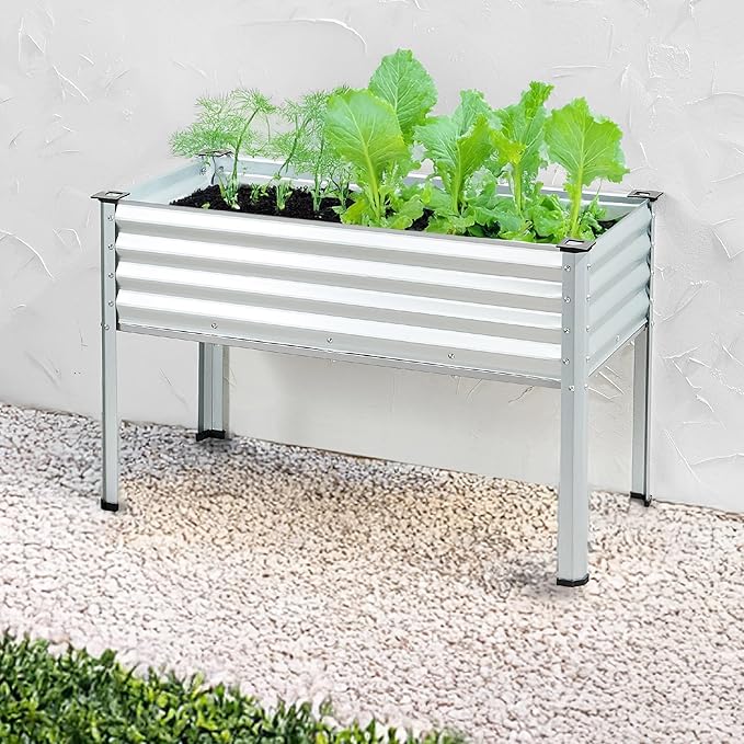 Best Choice Products 48x24x30in Galvanized Raised Garden Bed, Metal Elevated Planter Box, Vegetable Garden for Backyard, Patio, Balcony - Silver