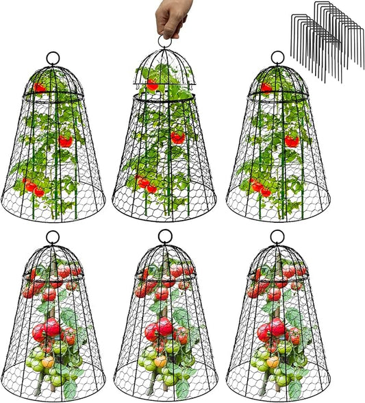 Garden Cloches for Plants Extra Large Sapbontchi Garden Cloche Chicken Wire Cloche for Plants Cages Cover Plant Protectors from Animals in Outdoor Vegetable Garden Set of 6 Plant Cloche 20" H x 12" D