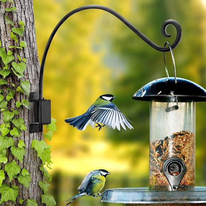 AJART Bird Feeder Hanger for Outside:22-inch Swivel Hanging Plant Hangers Bracket Outdoor for Garden Patio Yard Tree Wall Mount - Hummingbird Feeder Hooks
