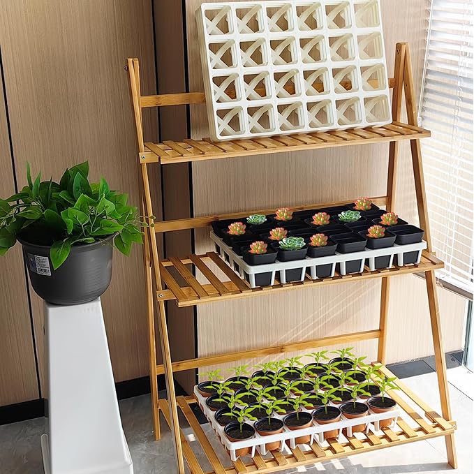 5 Pack Planting Pots Moving Trays for 3 inch(2.7 inch for Exact) Square Nursery Pots, 24 Cell Pots Carrier Holders(White)