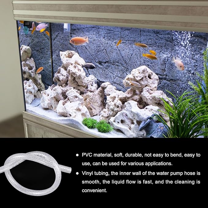 3/4" x 1" Braided Clear Plastic PVC Tubing 10ft High Pressure Flexible Reinforced Vinyl Tube, [for Garden Irrigation, Water Hose, Fish Tank, Water Transfer] - 19x25.4mm