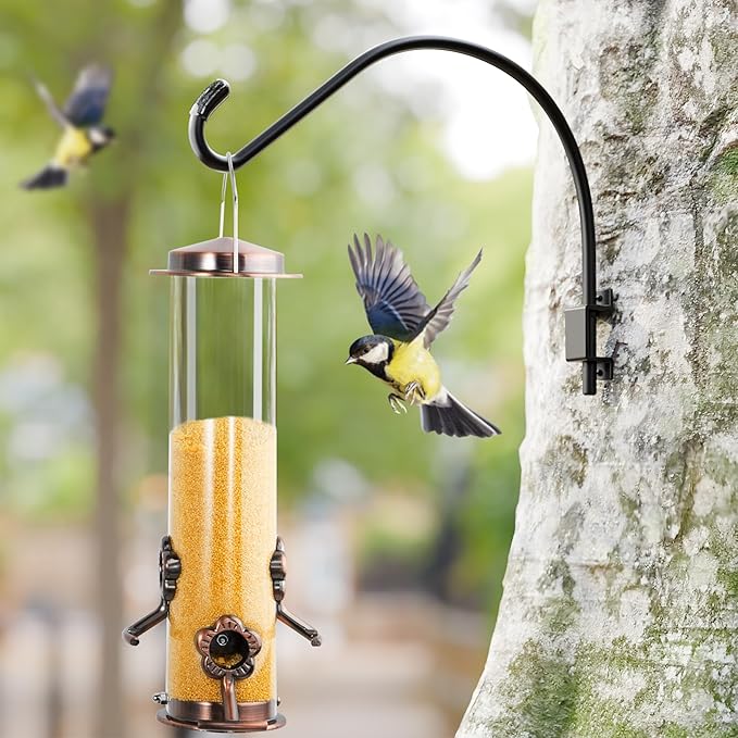 16 Inch 2 Pack Swivel Plant Hanger: Heavy Duty Hook for Bird Feeder, Plant, Flower Basket, Lantern, Wind Chime & More - Versatile Hanging Brackets Outdoor/Indoor Use Up to 22LB