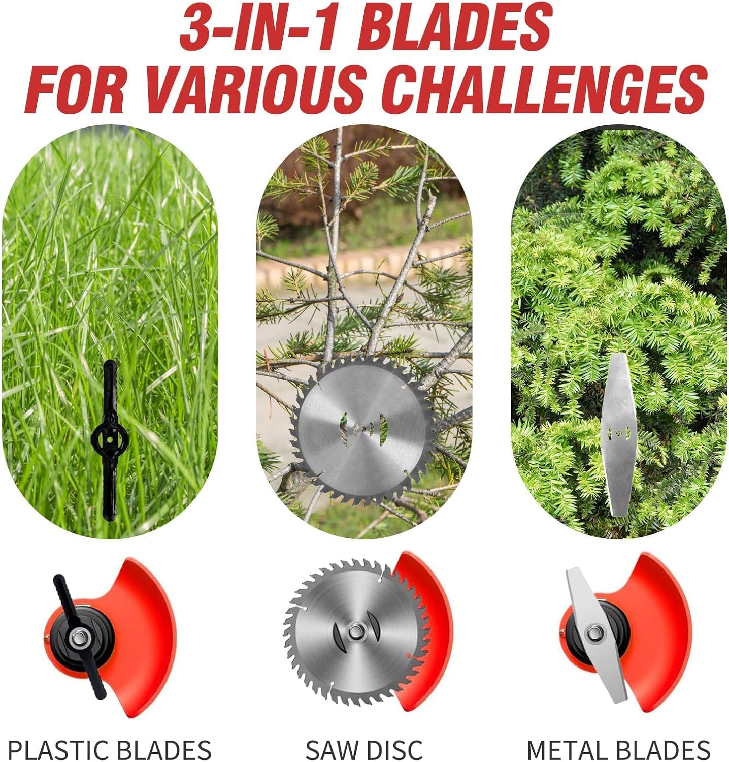 ALSO GO 24V Electric Weed Wacker, Cordless Grass Trimmer, 3 in 1 Grass Trimmer with 2pcs Batteries & Charger, Battery Powered Weed Eater/Brush Cutter/Edger with Wheels for Garden and Yard Lawn