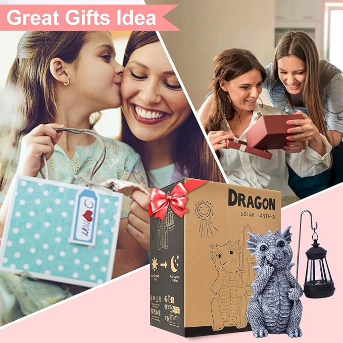 Garden Decor Solar Statues for Mom Grandma Birthdays for Women Sister Wife Lady - Front Patio Balcony Yard Art Lawn Ornaments Porch Outdoor Outside Decorations