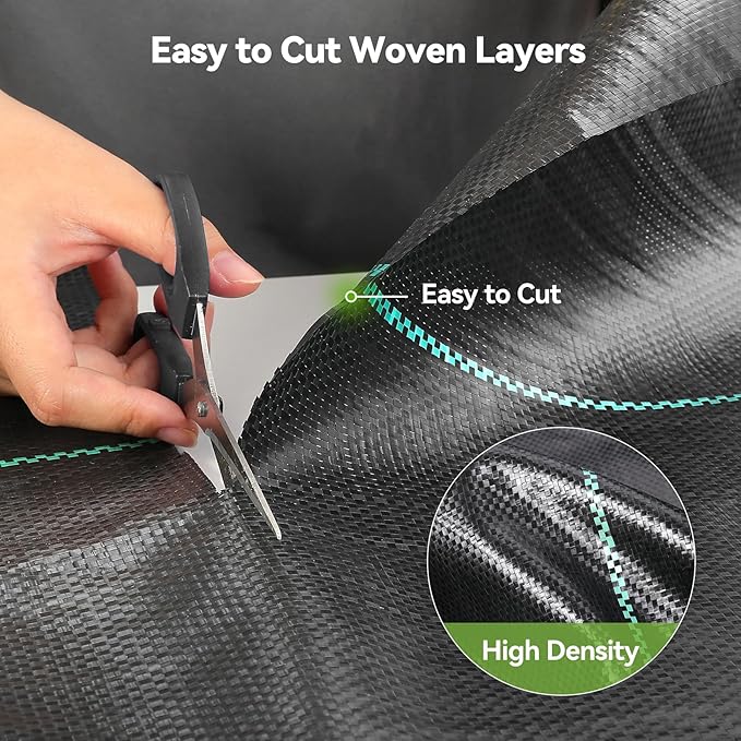 6ftx300ft Weed Barrier Landscape 3.2oz Fabric Heavy Duty, Woven Weed Control Cloth, Woven Geotextile Fabric for Underlayment, Gardening Ground, Commercial Driveway Weed Block Cover Mat