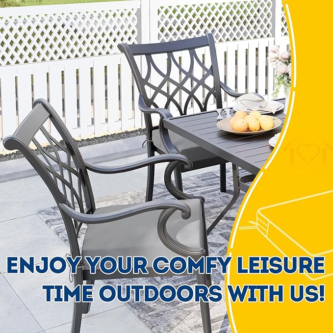 AAAAAcessories Outdoor Seat Cushions for Chairs, Waterproof, Fade-Resistant Patio Furniture Replacement Cushions, 21" x 21" x 4", Set of 2, Gray