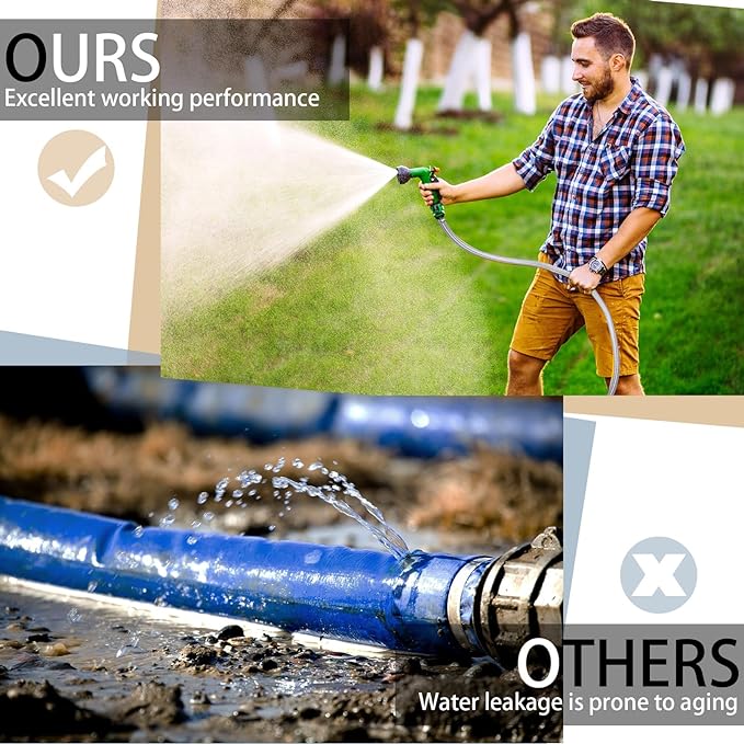 Frienda Heavy Duty Steel Wire Flexible Tubing with Fasteners PVC High Pressure Drain Hose Tube Pond Tubing Clear Wire Reinforced for Pond Bilge Pump Vacuum Suction Hose(6.6 Ft,1.5 Inch Id)