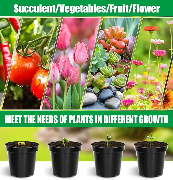 40 Pack 4 Inch Plant Nursery Pots with Mesh Pad, Sturdy Plastic Flower Planter Pots with Drainage Holes, Seed Starter Pots for Planting Seedings Cuttings Succulents Indoor Ourdoor, Black