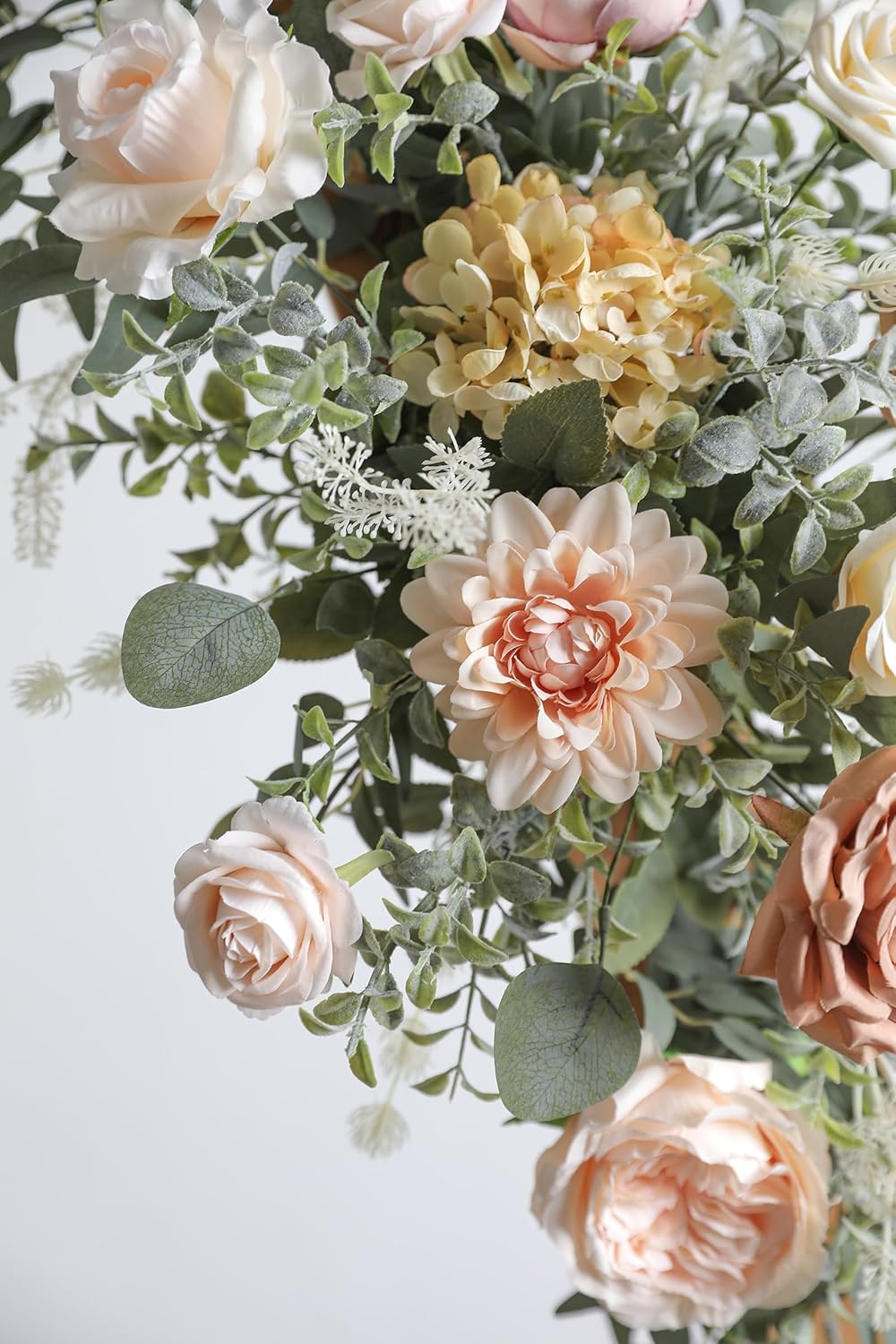 Artificial Flower Combo Box Set Silk Fake Roses for DIY Wedding Flower Bouquet Centerpiece Decoration Baby Shower Party Home Decoration (Nude Color)