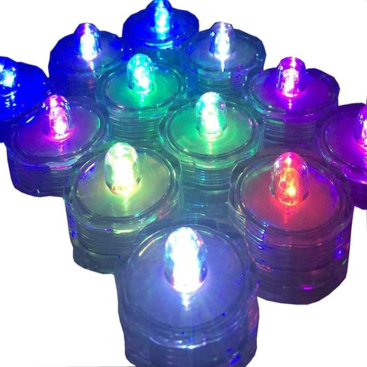 Bright LED Floral Tea Light Submersible Lights for Party Wedding (RGB(Changing Color), 30 Pack)