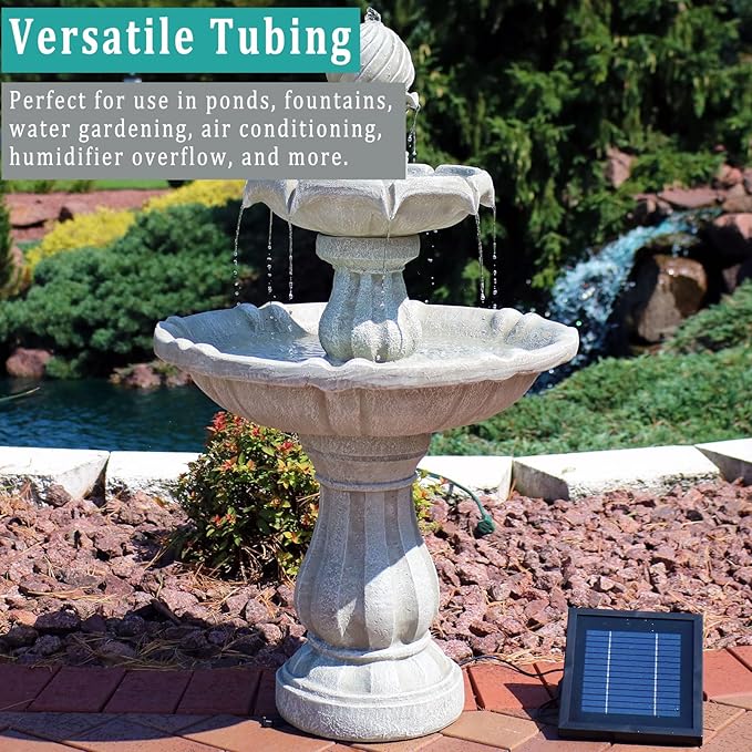 Black Vinyl Tubing 5/8” ID × 4/5” OD - 50 Feet PVC Flexible Plastic Tube Hybrid Hose, Transfer Water Air Oil for Pond Fountain Garden, Non-toxic and BPA free